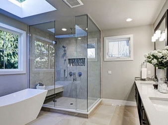 Bathroom glass cubicles installation for elegant interiors in Delhi