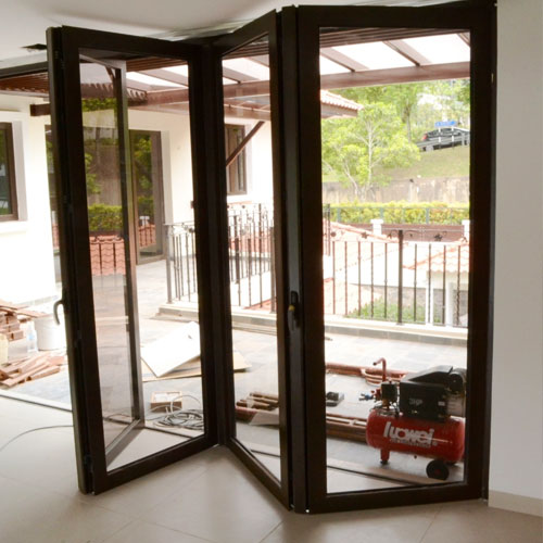 Aluminum Folding Door Opening to Patio