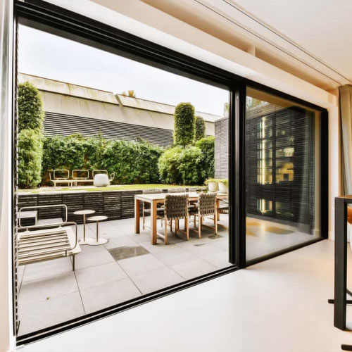 Patio Sliding Glass Door Connecting Indoor and Outdoor Space