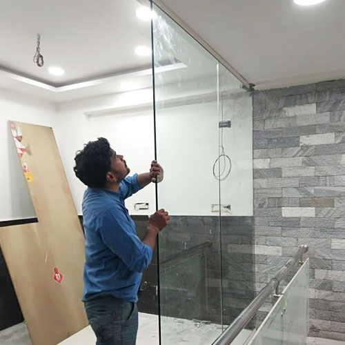 Expert installation of toughened glass wholesale products