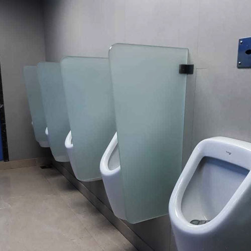 Durable urinal glass partition near me for commercial washroom