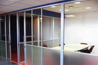 Aluminium glass partition for modern office and home interiors