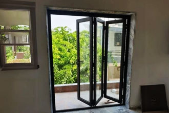 Aluminium sliding folding door for modern home and office interiors