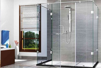 Bathroom cubical glass partition for modern and stylish washroom interiors